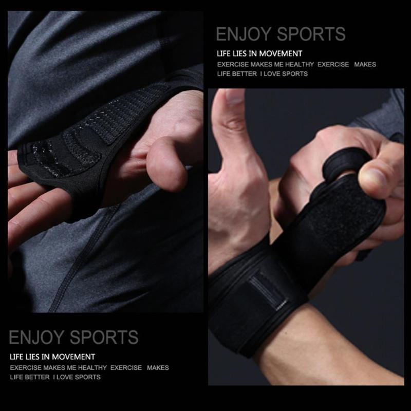 1 Pair Sports Fitness Weight Lifting Training Anti-skip Gloves Hand Palm Protector Winding Bracer-ebowsos