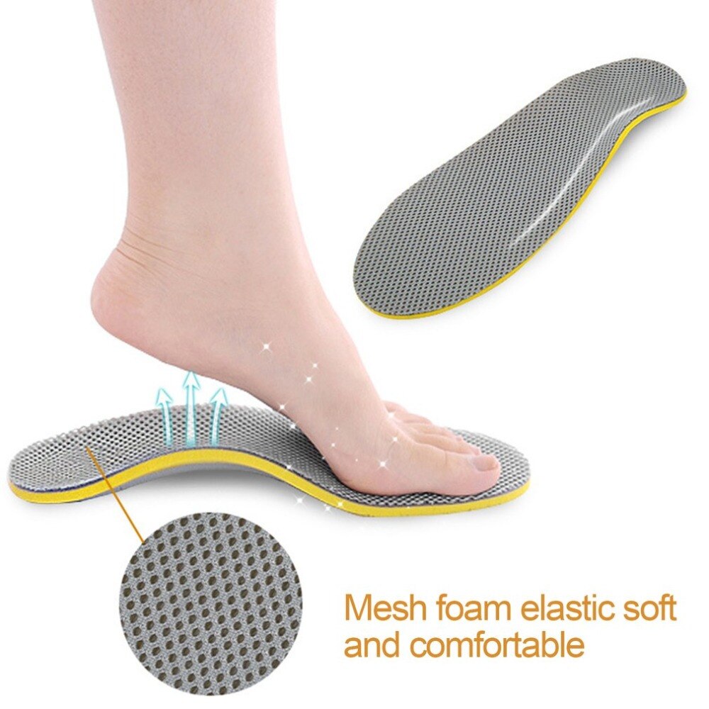 1 Pair Sports Shoes Insoles Orthotic Flat Foot Arch Support Cushion Breathable Shockproof Men Women Outdoor Activities Insoles - ebowsos