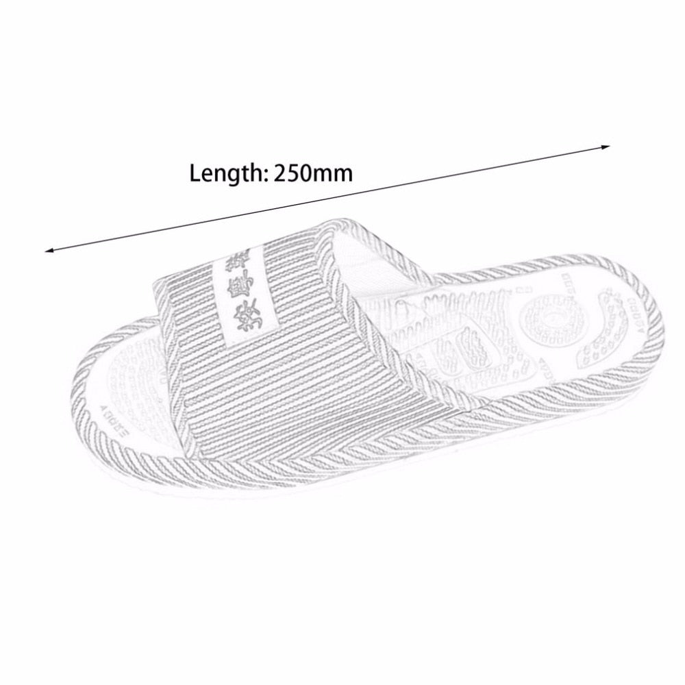 1 Pair Striped Pattern Reflexology Foot Acupoint Slipper Massage Promote Blood Circulation Relaxation Cotton Foot Care Shoes - ebowsos