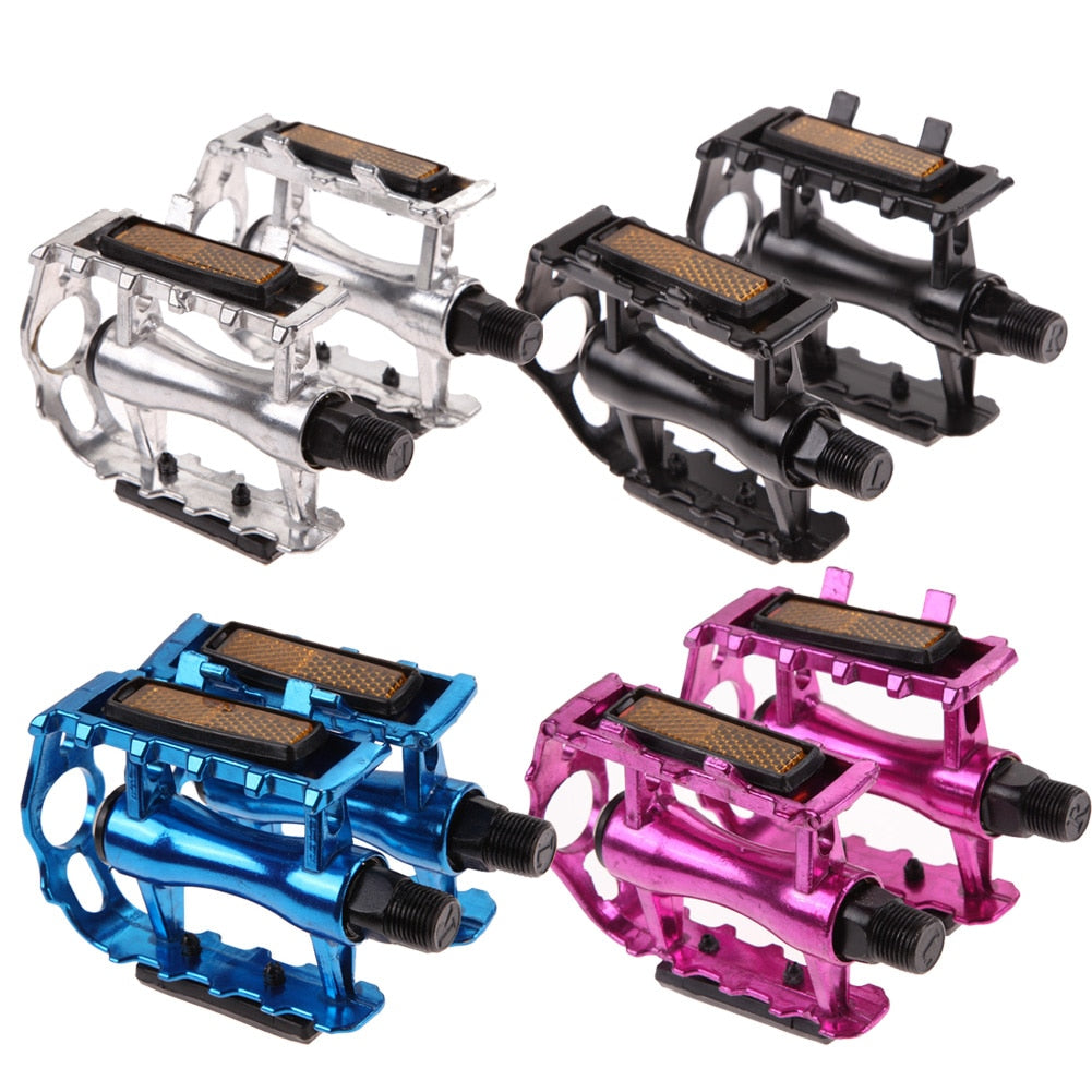 1 Pair Ultra-light Bicycle Pedals 4 Colors BMX MTB Aluminium Alloy Mountain Bicycle Cycling 9/16" Pedal Flat Cycling Tools-ebowsos