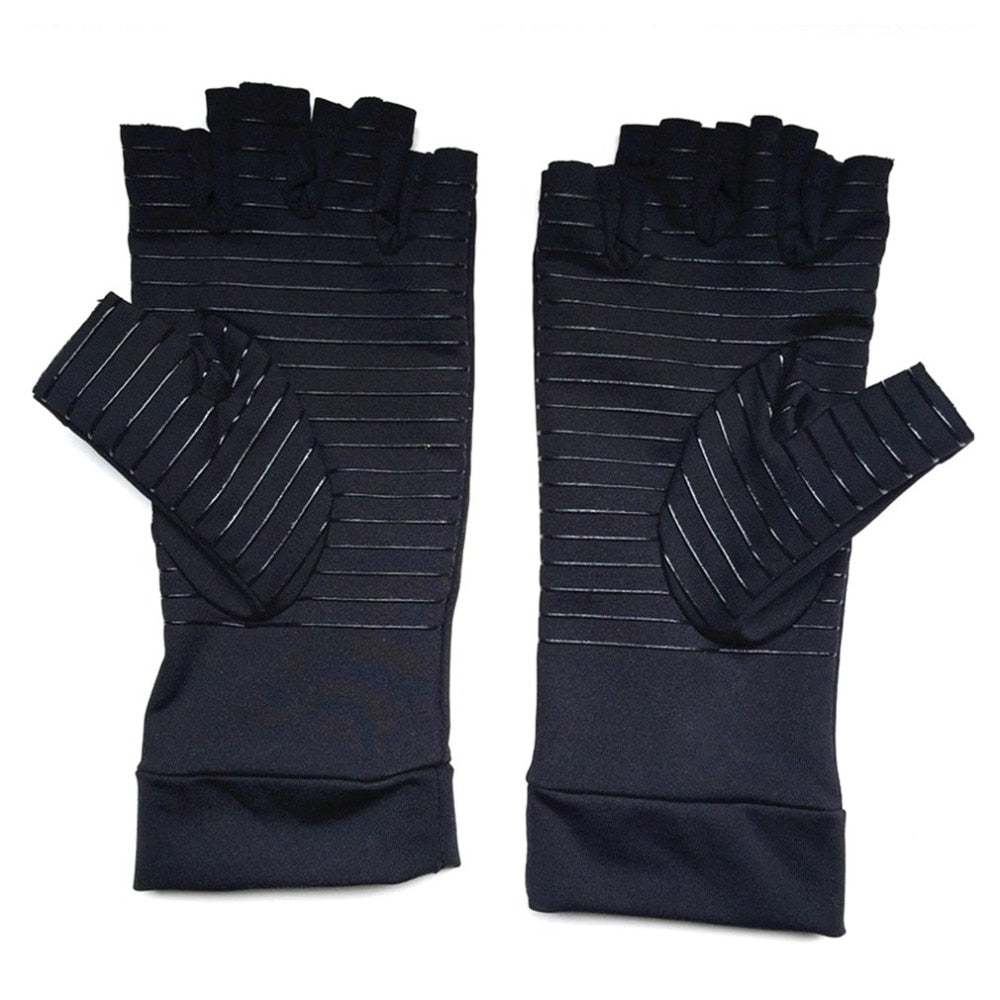 1 Pair Unisex Half-finger Gloves Promoting Blood Circulation Arthritis Joint Pain Relief Braces Health Care Training Gloves - ebowsos