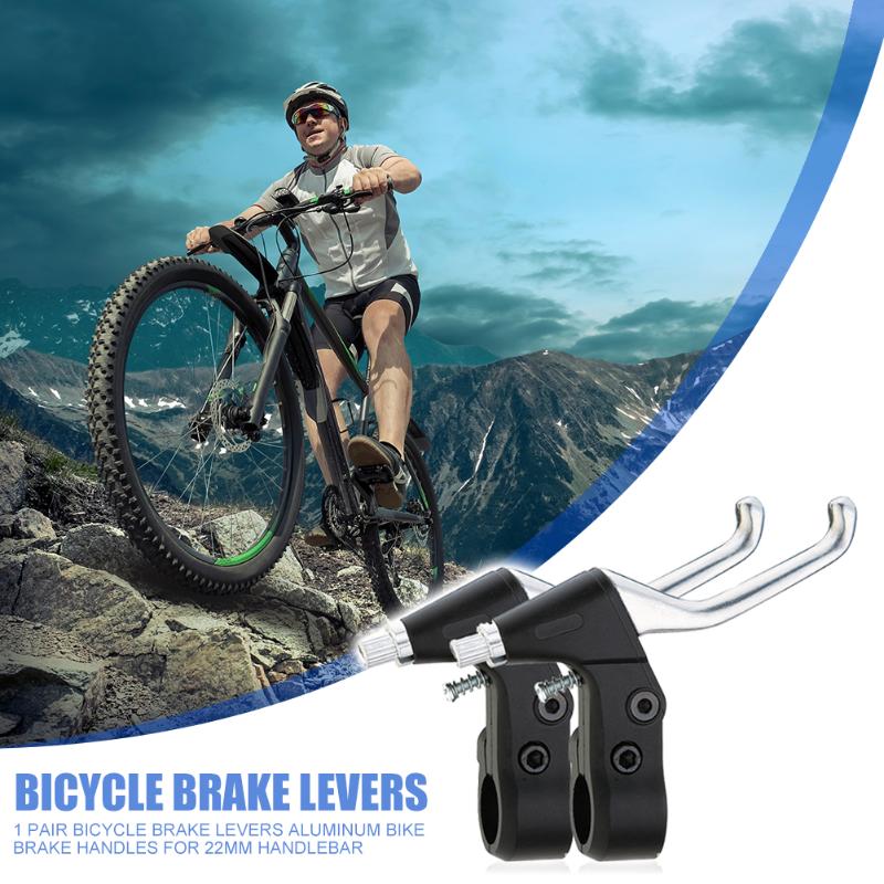 1 Pair Universal Durable Bicycle Handlebar Brake Levers Aluminum Bike Handbrake for 22mm Bike Handlebar Cycling Supplies-ebowsos