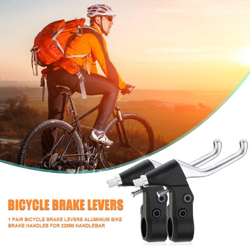 1 Pair Universal Durable Bicycle Handlebar Brake Levers Aluminum Bike Handbrake for 22mm Bike Handlebar Cycling Supplies-ebowsos