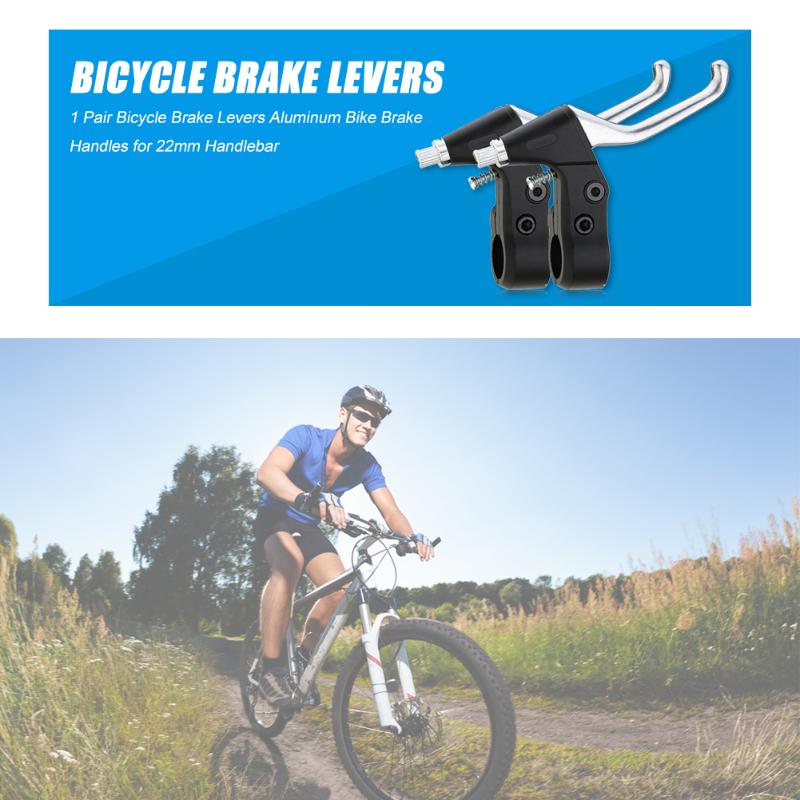 1 Pair Universal Durable Bicycle Handlebar Brake Levers Aluminum Bike Handbrake for 22mm Bike Handlebar Cycling Supplies-ebowsos
