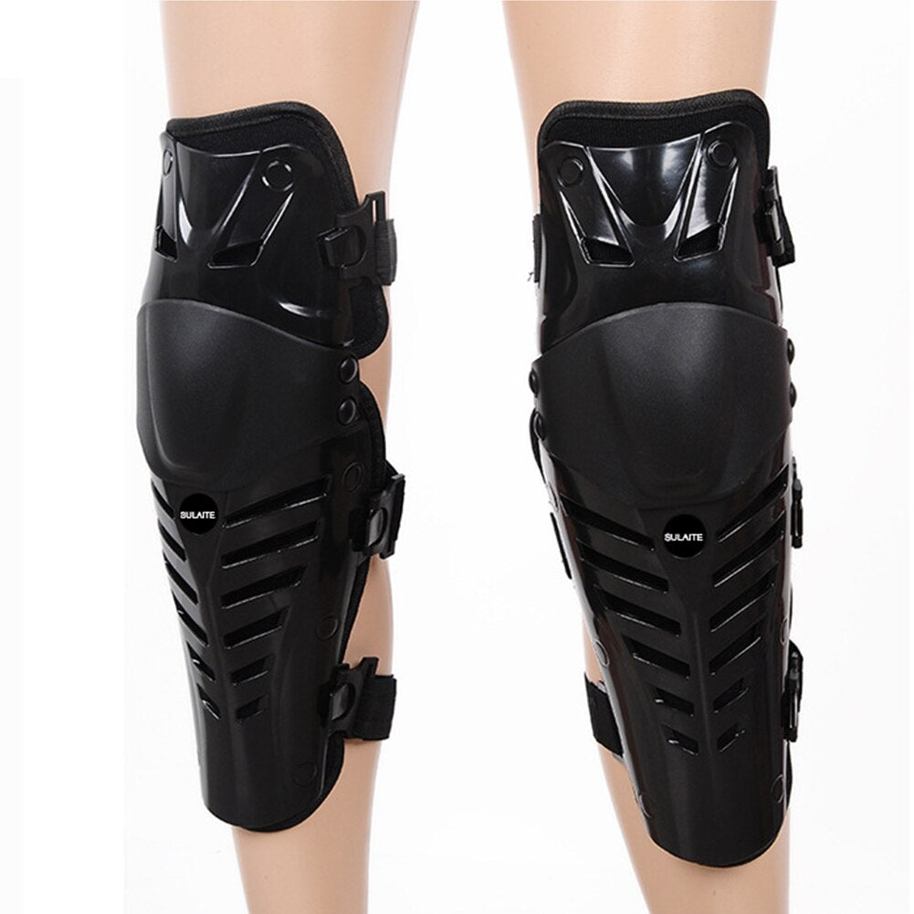 1 Pair of Knee Shin Guards Adult Knee Shin Protector Brace ATV Motocross MTB Bike Knee Pads Support For Cycling Roller Skating-ebowsos