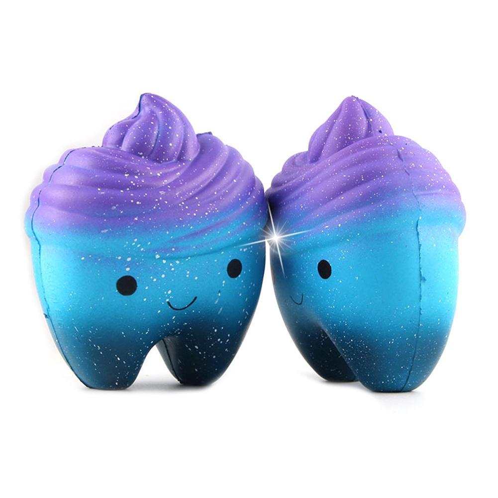1 Pc 11.8CM Squishies Cartoon Tooth Cake PU Toys Smile Face Squeeze Slow Rising Kids Anti-stress Soft Squeeze Squish Toy Gift-ebowsos