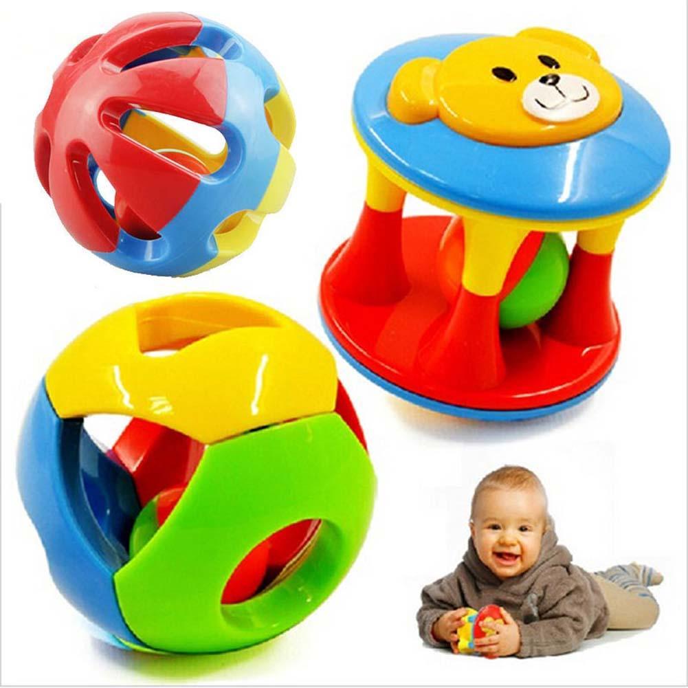 1 Pc Lovely Funny Baby Rattles Plastic Music Novelty Hand Shake Bell Ring Early Learning Educational Toys Rattles toys Baby-ebowsos
