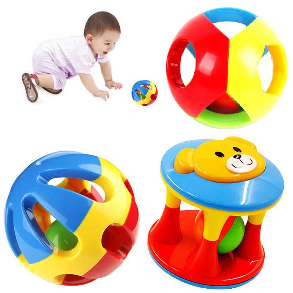 1 Pc Lovely Funny Baby Rattles Plastic Music Novelty Hand Shake Bell Ring Early Learning Educational Toys Rattles toys Baby-ebowsos