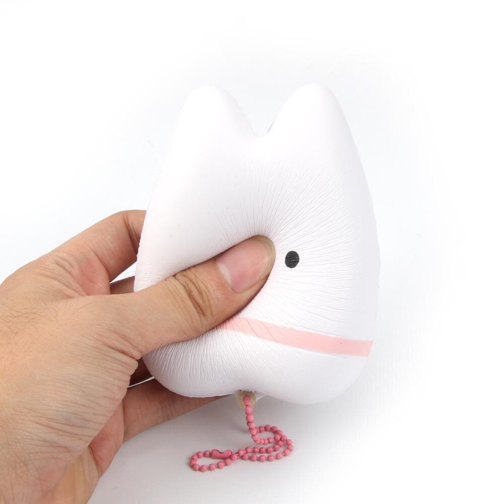 1 Pc Lovely Soft Squeeze Cute Teeth 10.5CM PU Slow Rising Soft Squeeze Squeeze Cell Phone Strap Key Chain Pendant Squeeze Toy-ebowsos