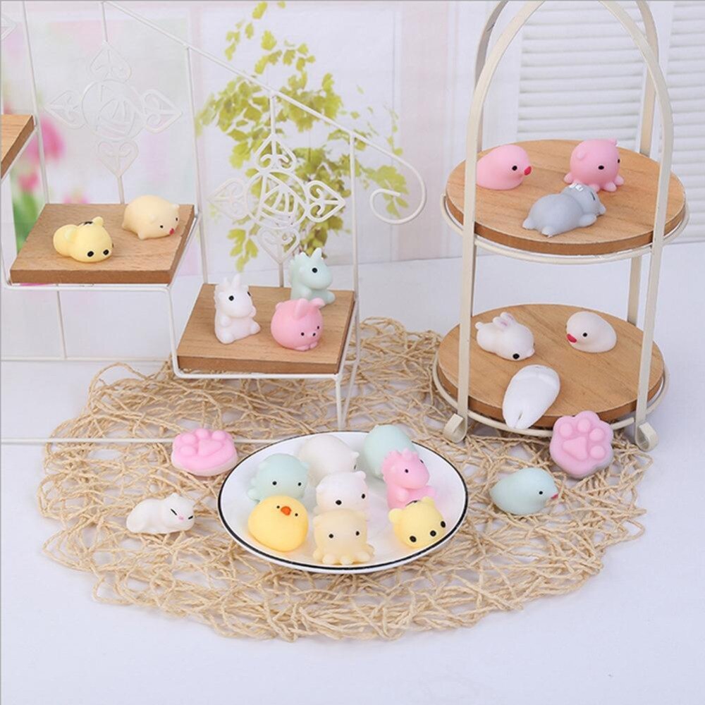 1 Pc Squeeze Squeeze Mochi Toy Mini Soft Squeeze Squeeze Cat Pig Chick Starfish Multi Styles Animals Antisterss Fidget Toy Gift-ebowsos