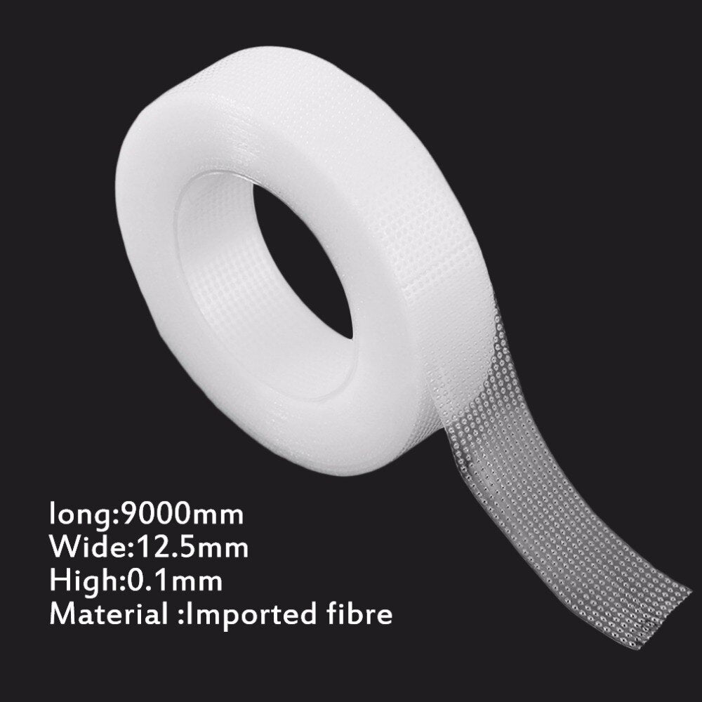 1 Roll 1.25cmX9m Pro White Eyelashes Extension Non-woven Fabric Wrap Tape Set Eye Care Kit for False Lashes Grafting Patch - ebowsos