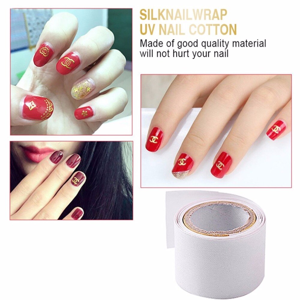 1 Roll 1m Self Adhesive Silk Nail Wrap Sticker Reinforce Nail Use Before UV Gel Acrylic Nail Home Salon Nail Protective Tool - ebowsos