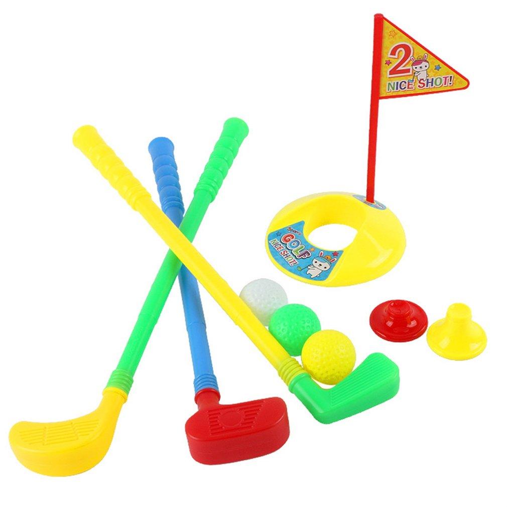 1 Set Multicolor Plastic Golf Toys for Children Outdoor Backyard Sport Game EU-ebowsos