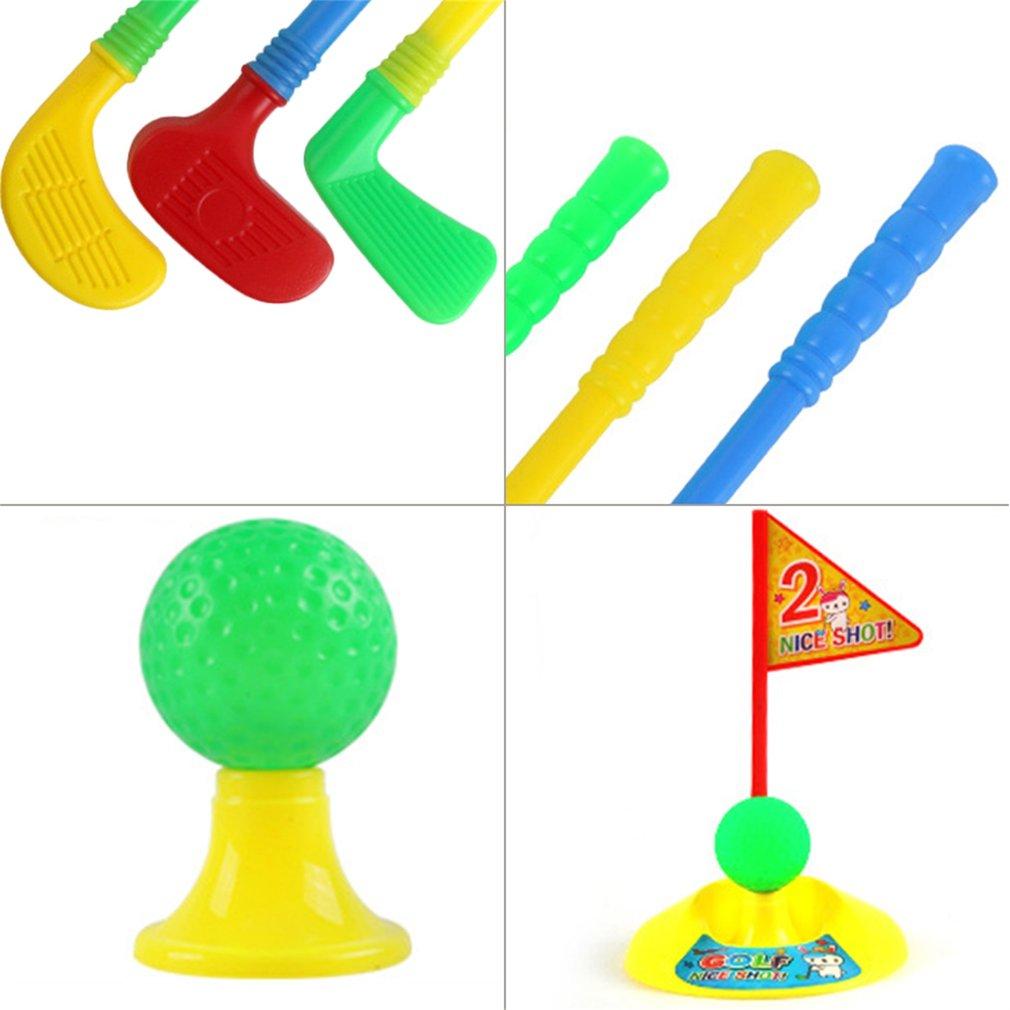 1 Set Multicolor Plastic Golf Toys for Children Outdoor Backyard Sport Game EU-ebowsos