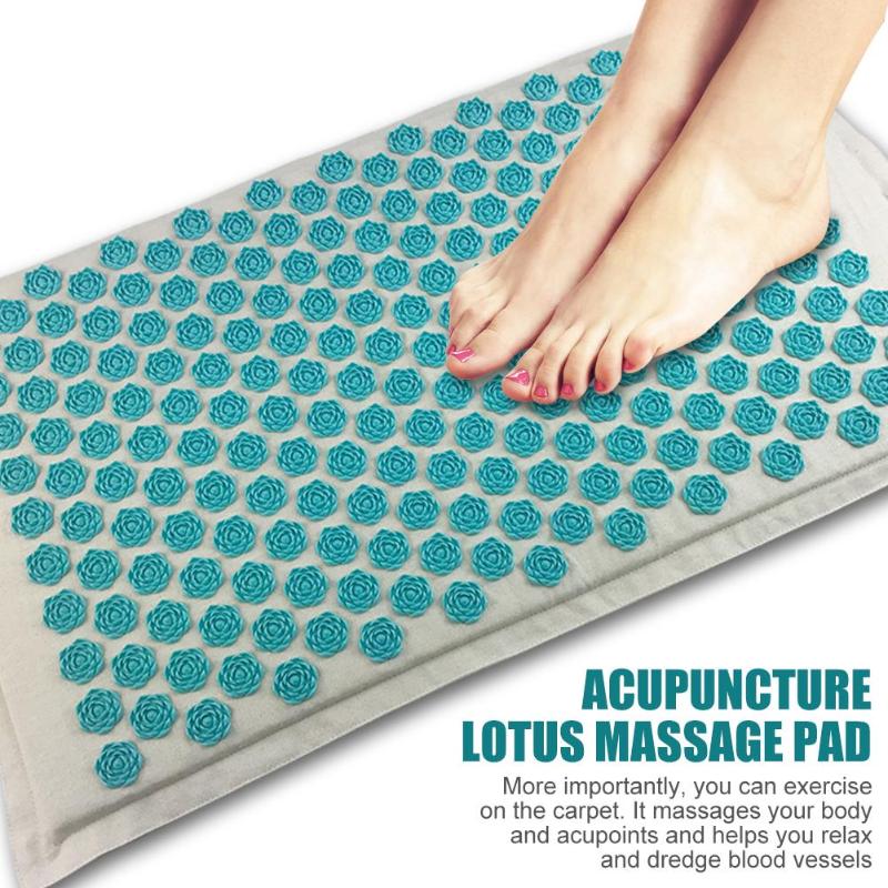 1 Set Spike Yoga Mat Acupuncture Massage Mat Relieve Back Pain with Pillow-ebowsos