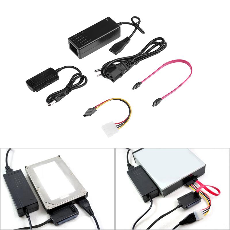 1 Set USB 2.0 to IDE SATA 2.5 inches 3.5 inches Hard Drive HD HDD Power Converter Adapter+Power Cable SATA Power Adapter Cable - ebowsos