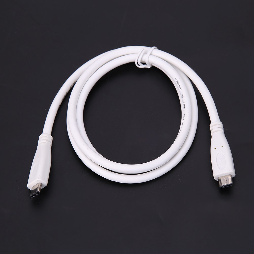 1 m USB 3.1 Type C to C Cable 10Gbp/s Fast Charging Cord USB3.1 Data Sync Charge Cables Quick Data Sync Black White - ebowsos