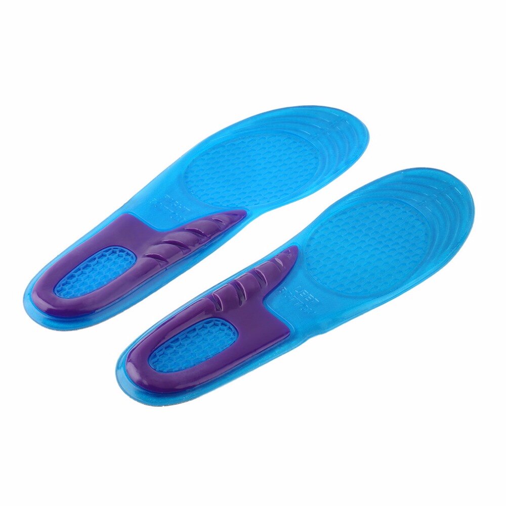 1 pair Shock-absorbent Women Sports Massaging Breathable Silicone Gel Foot Insoles Arch Support Orthopedic Plantar Fasciitis S/L - ebowsos
