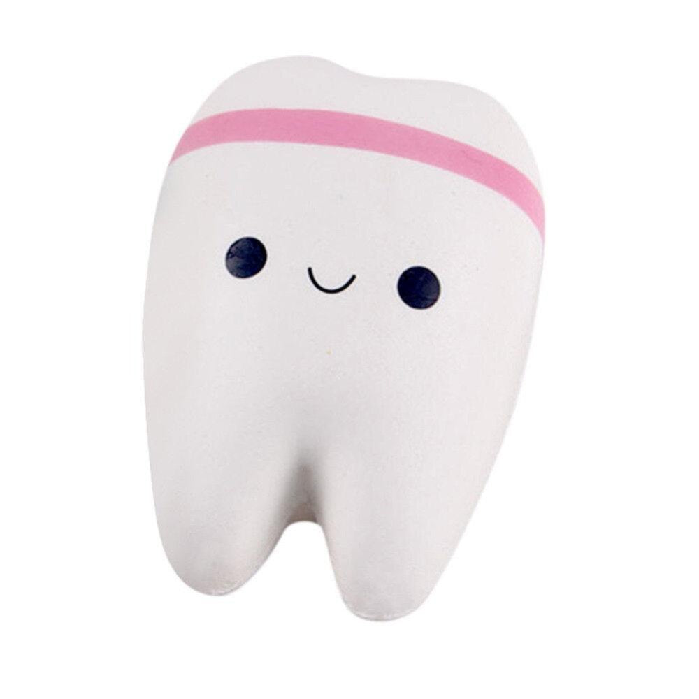 1 pc 11cm Cute Cartoon Tooth Pendant Squeeze Toy Slow Rising Hand Spinner Teeth Soft Squeeze Cute Stretchy Anti-stress Toy Gift-ebowsos