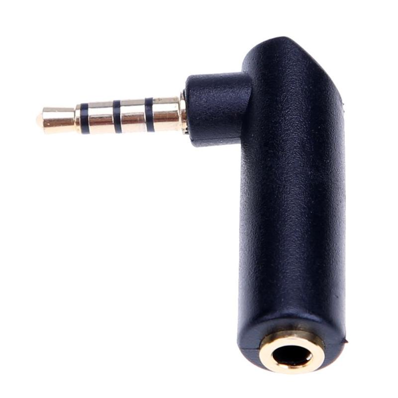 1 pc 90 Degree 3.5mm Audio Stereo Male to Female Plug Adapter L Shape AUX Headphone Jack Adapter Converter - ebowsos