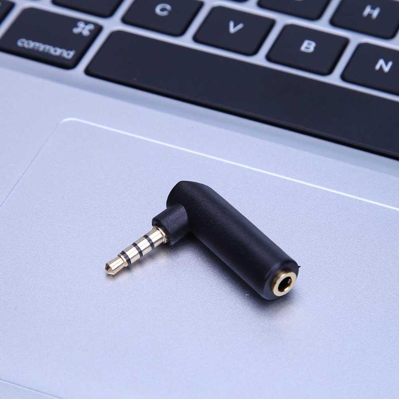 1 pc 90 Degree 3.5mm Audio Stereo Male to Female Plug Adapter L Shape AUX Headphone Jack Adapter Converter - ebowsos