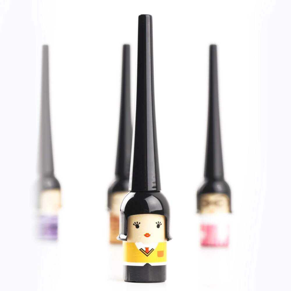 1 pc Cute Lovely Doll pattern Cosmetic Waterproof Liquid Eyeliner Eye Liner Pencil Pen Makeup Tool Kit - ebowsos