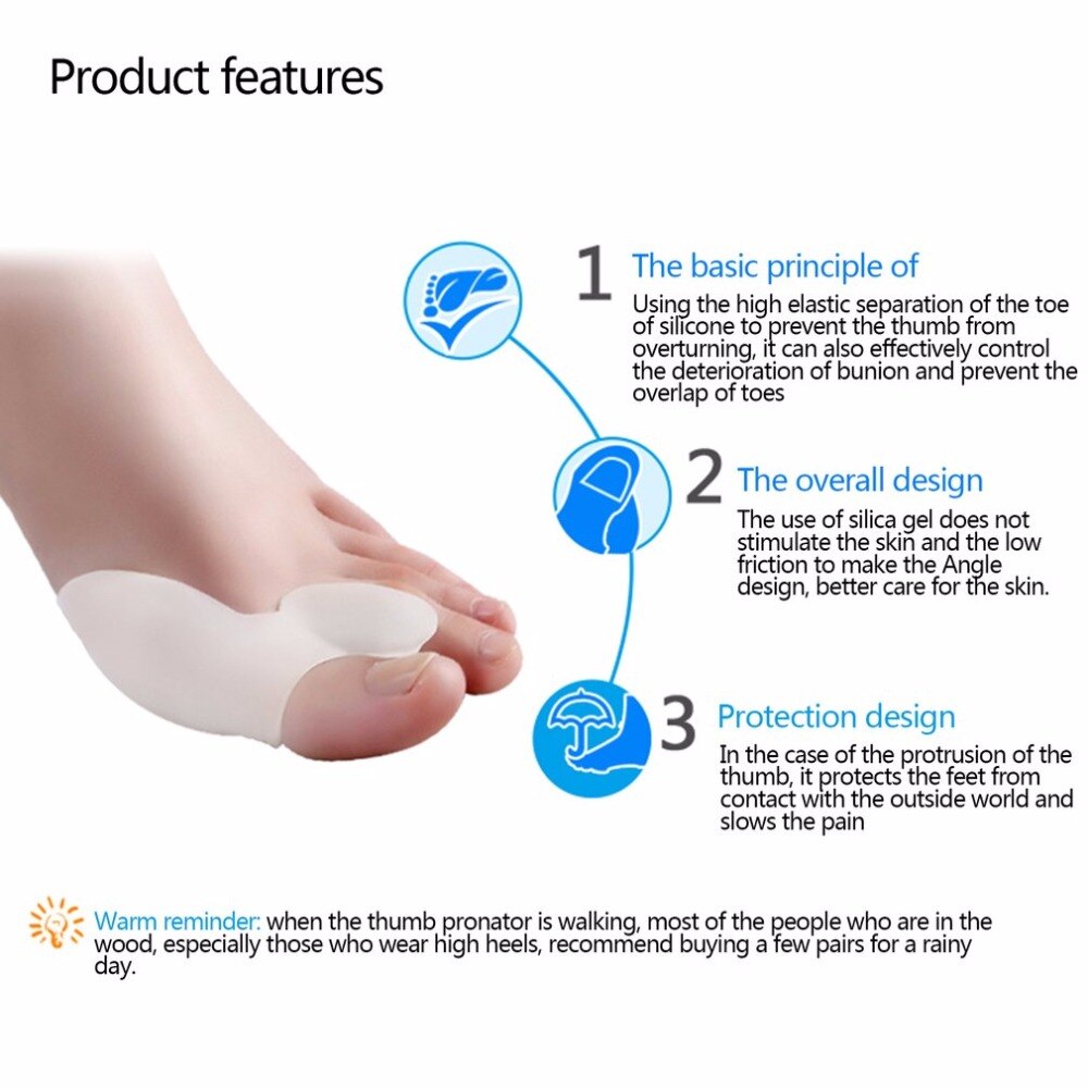 1 pc White Soft Gel Toe Separators Stretchers Straighteners Alignment Bunion Valgus Protector Thumb Pain Relief - ebowsos