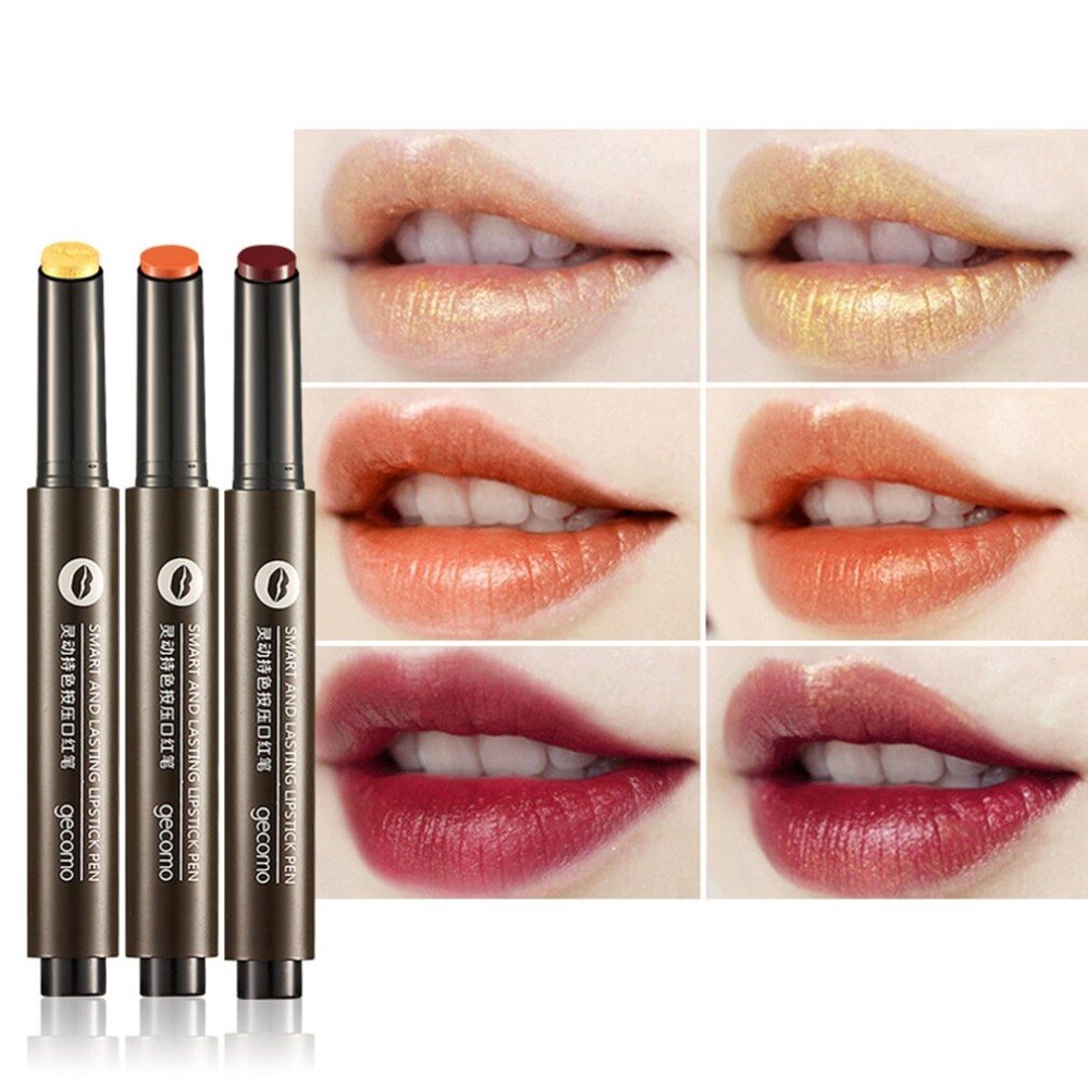 1 pcs Press Design Natural Matte Lipstick Makeup Lip Stick Long-lasting Moisturizer Sexy Pigments Women Beauty Cosmetics Tools - ebowsos