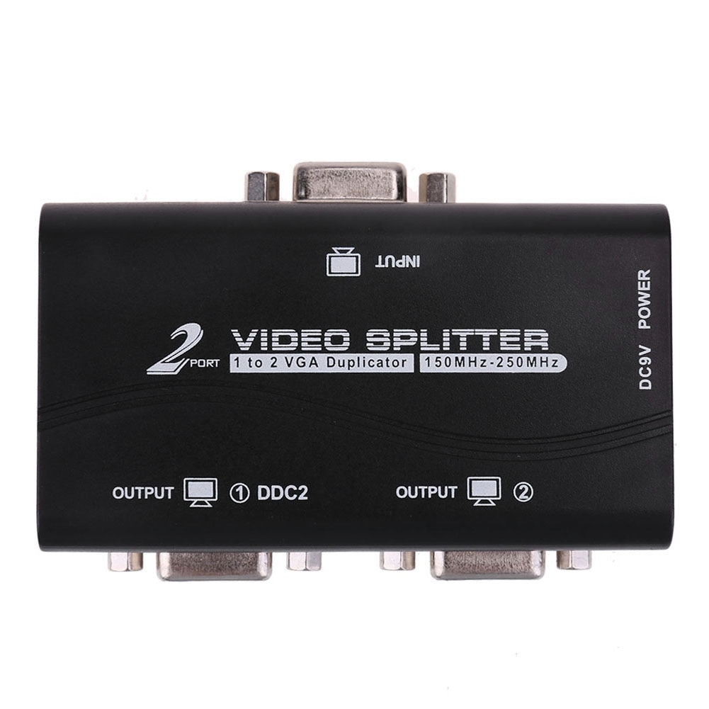 1 to 2 Ports VGA Splitter 15pin Duplicator 1-in-2-out 250MHz Device Cascadedable Boots Video Signals for PC RGU Allocation - ebowsos