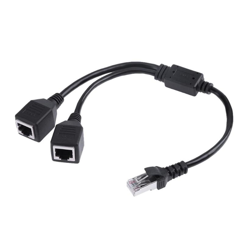 1 to 2 Socket LAN Ethernet Network RJ45 Plug Splitter Extender Adapter ...