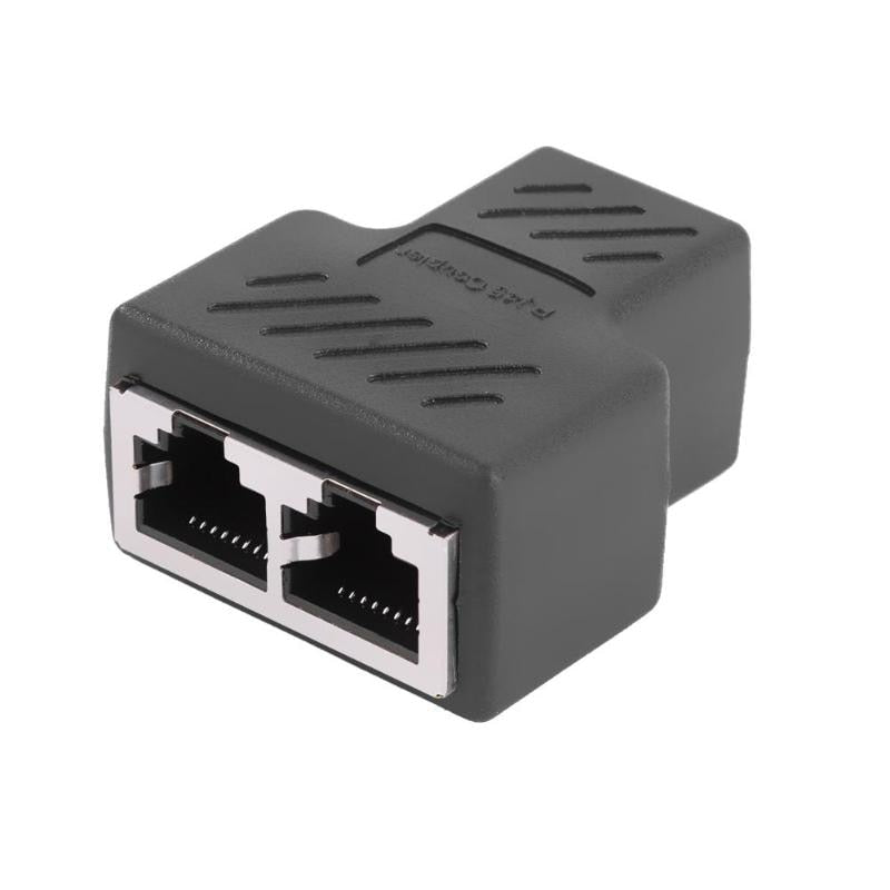 1 to 2 Ways Network Ethernet Head Lan Cable Female Joiner Coupler RJ45 Extender Plug Network Connector Splitter High Quality - ebowsos