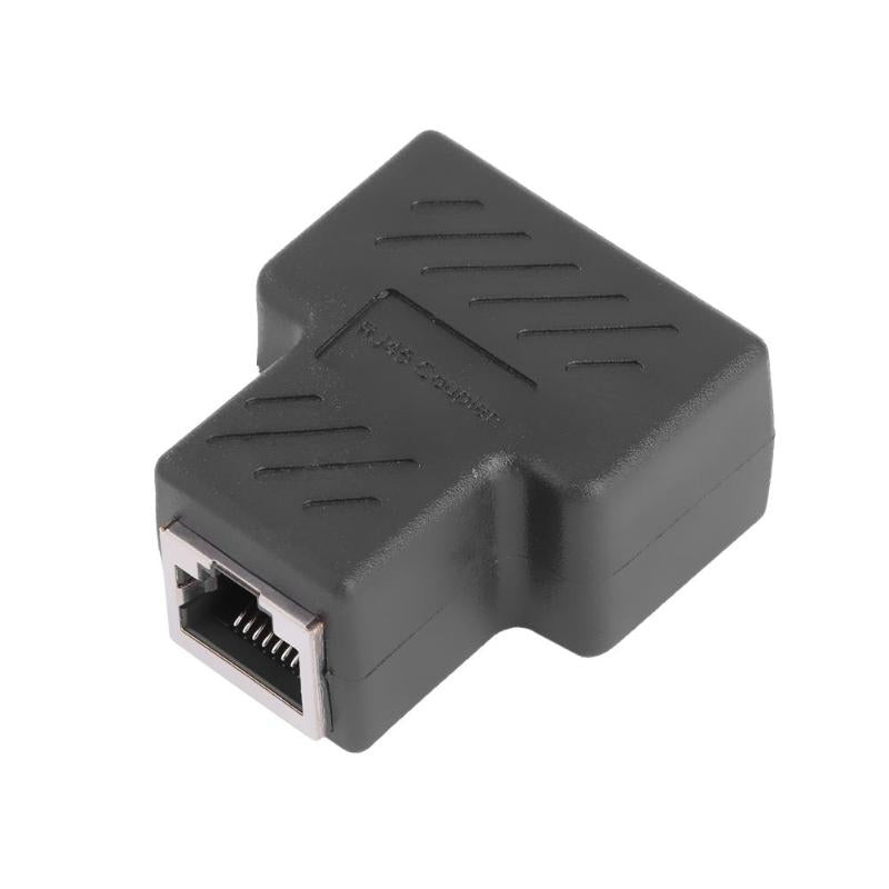 1 to 2 Ways Network Ethernet Head Lan Cable Female Joiner Coupler RJ45 Extender Plug Network Connector Splitter High Quality - ebowsos