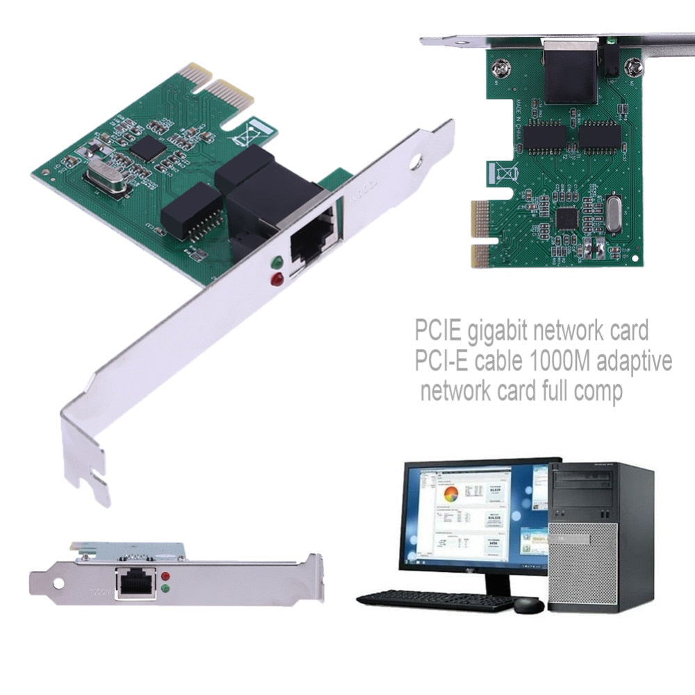 10/100/1000Mbps Ethernet PCI Express PCI-E Network Controller Card RJ45 Lan Adapter Converter 1000mbps PCI Lan Card - ebowsos