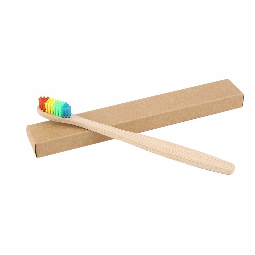 10/4/1pcs Colorful Bamboo Toothbrush Eco friendly Wooden Rainbow Bamboo Handle Toothbrush Oral Care Soft Bristle Teeth whitening - ebowsos