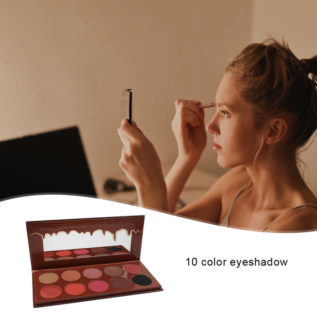 10 Colors Professional Women Eyeshadow Makeup Palette Natural Non-Fading Long Lasting Cosmetic Eyeshadow Palette Tool - ebowsos