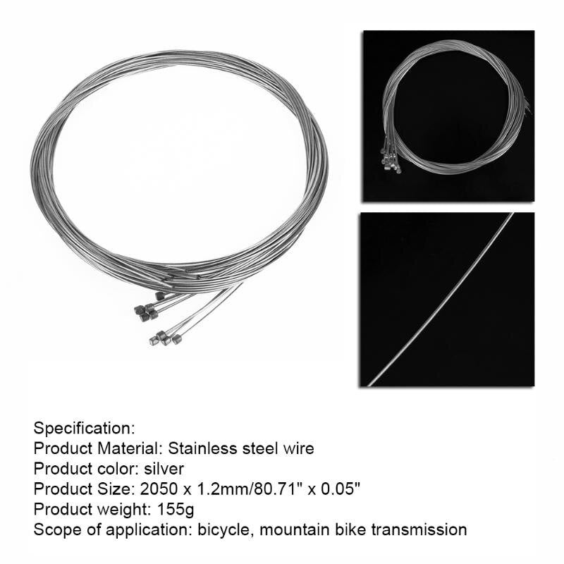 10 PCS Road Bike Inner Steel Wire Silver Shift Shifter Speed Change Gear Brake Cable Line Wire Cable Sets For MTB Bike Bicycle-ebowsos