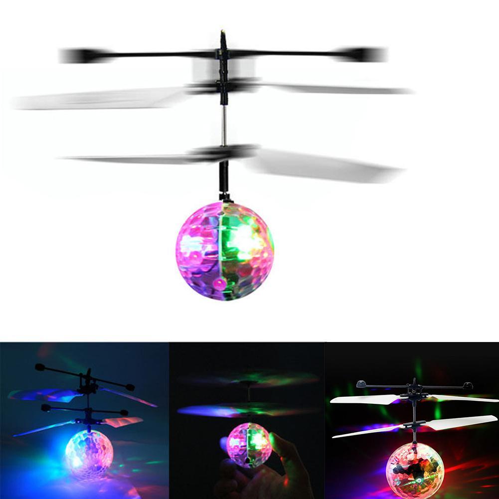 10 Pcs/pack Colorful RC Flying Ball Built-in Shinning LED Light RC Novelty Anti-stress Flying Toys Drone Helicopter Ball for Kid-ebowsos