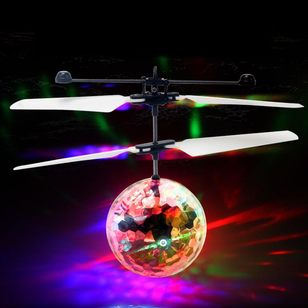 10 Pcs/pack Colorful RC Flying Ball Built-in Shinning LED Light RC Novelty Anti-stress Flying Toys Drone Helicopter Ball for Kid-ebowsos