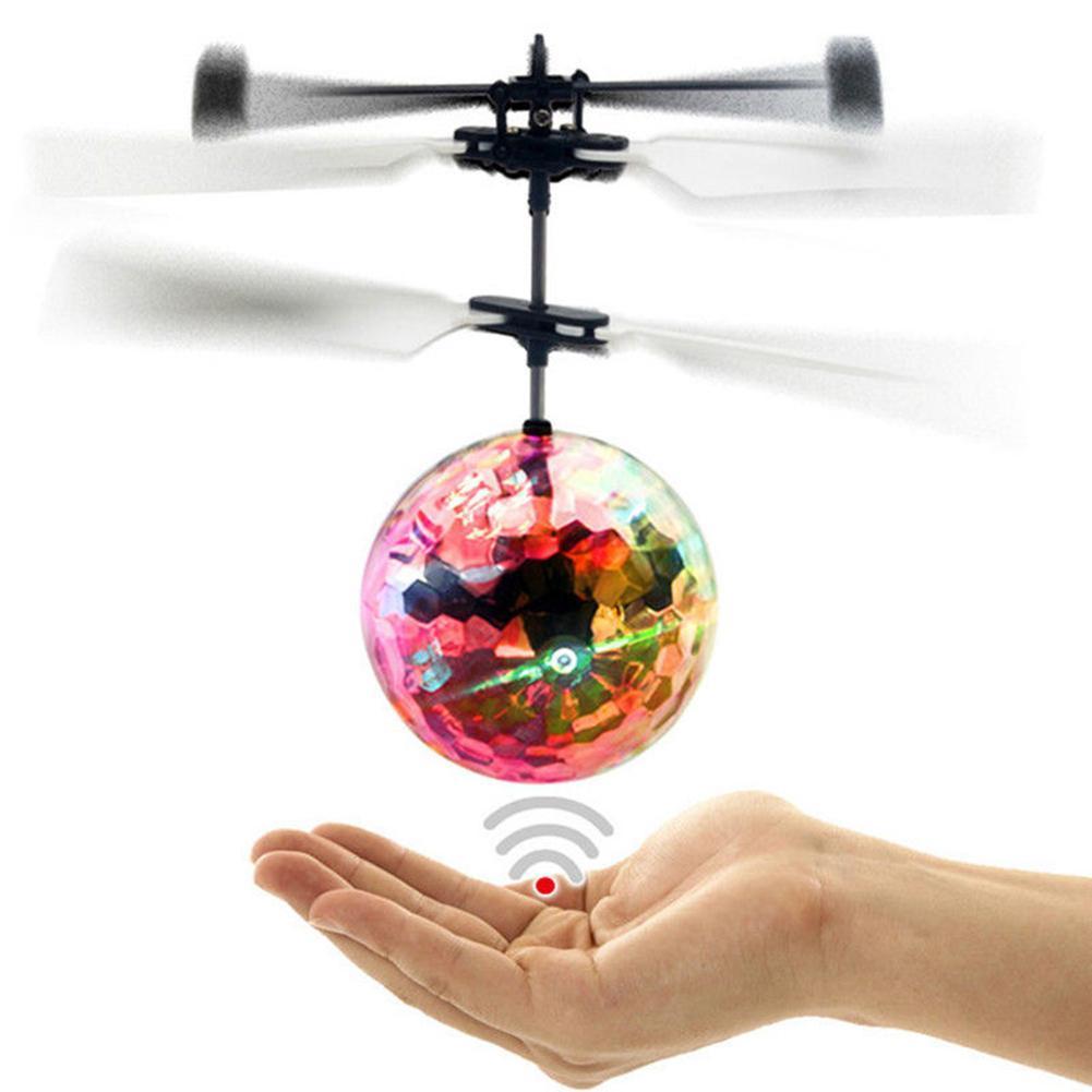 10 Pcs/pack RC Flying Ball Luminous Kid's Flight Balls Electronic Infrared Induction Aircraft Remote Control Toys LED Light Toys-ebowsos