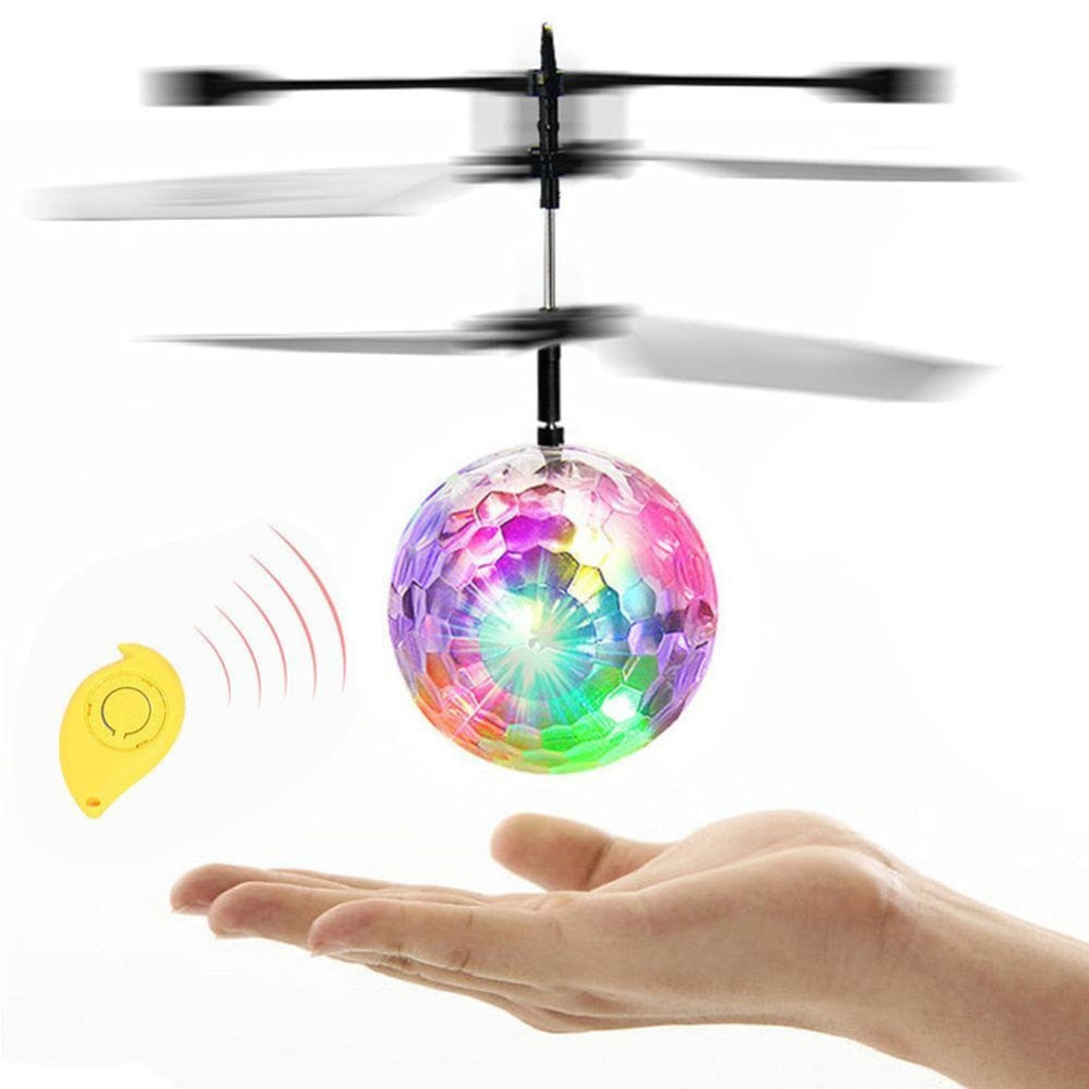 10 Pcs/pack RC Flying Ball Luminous Kid's Flight Balls Electronic Infrared Induction Aircraft Remote Control Toys LED Light Toys-ebowsos