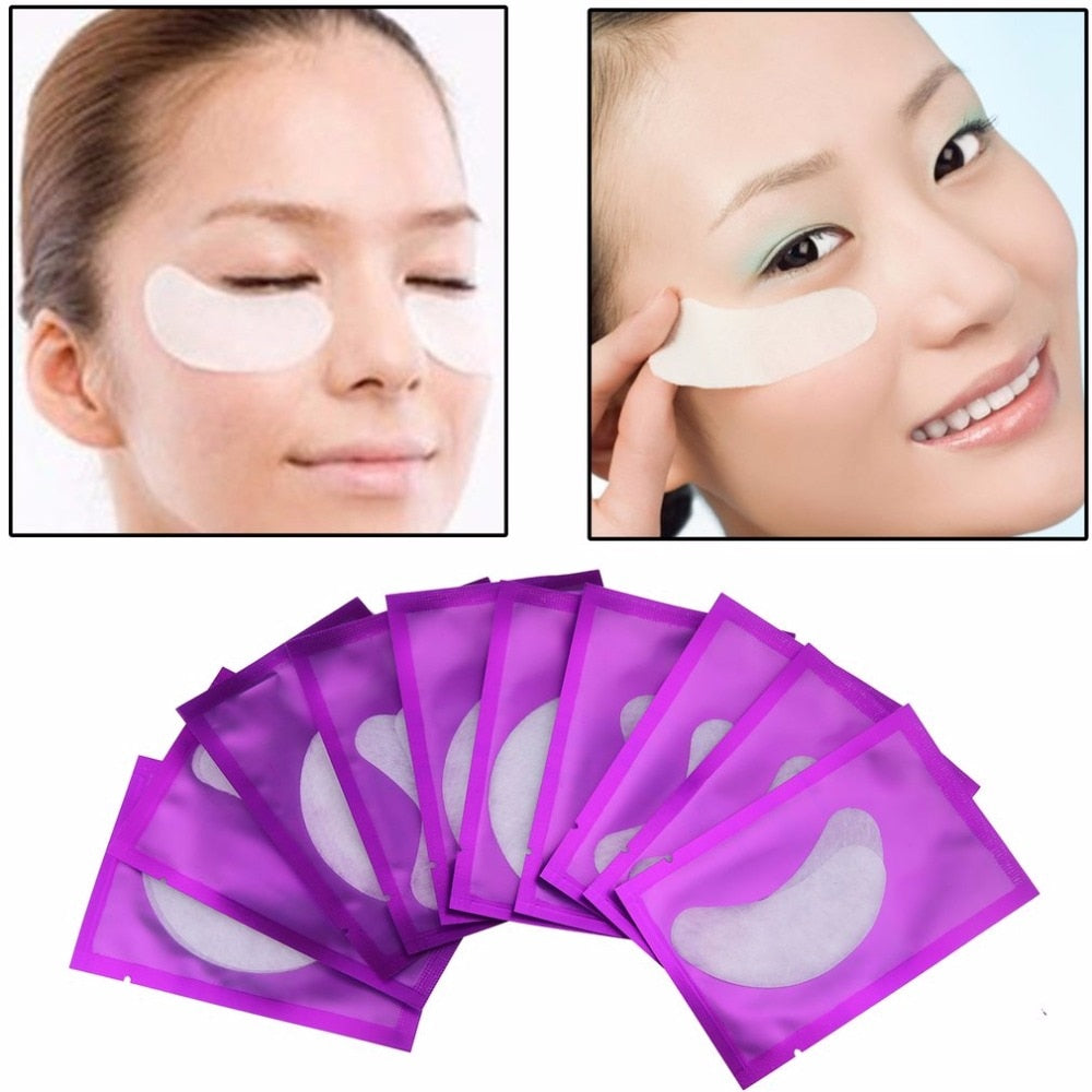 10 pair Natural Women Under Eye Pads Patches Anti-Wrinkle Dark Circle Remove Eye Patches Eyelash Pad Mask Makeup Tool - ebowsos