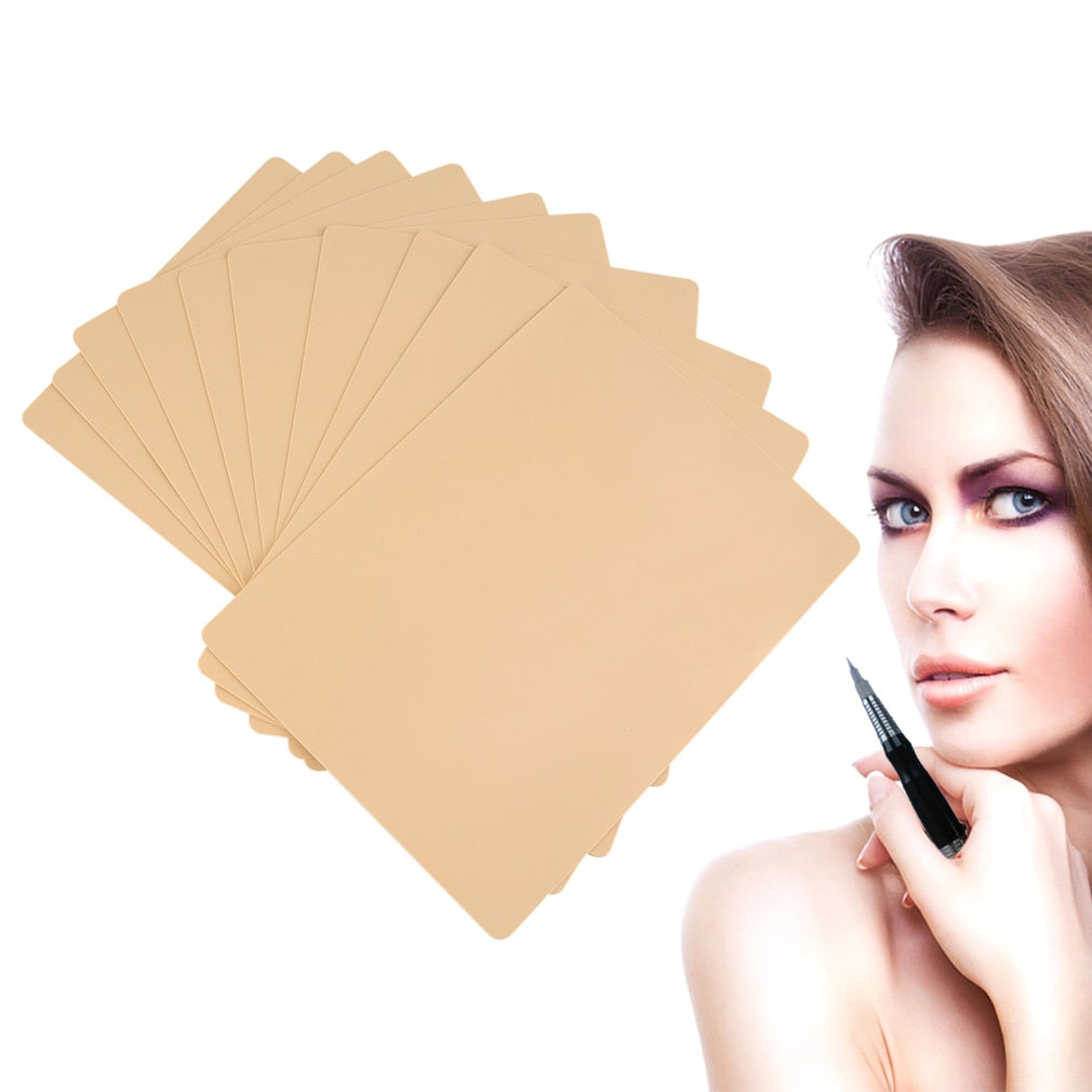 10 pcs Permanent Makeup Eyebrow Lips 20 x 15cm Blank Tattoo Practice Skin Sheet for Needle Machine Supply Kit - ebowsos