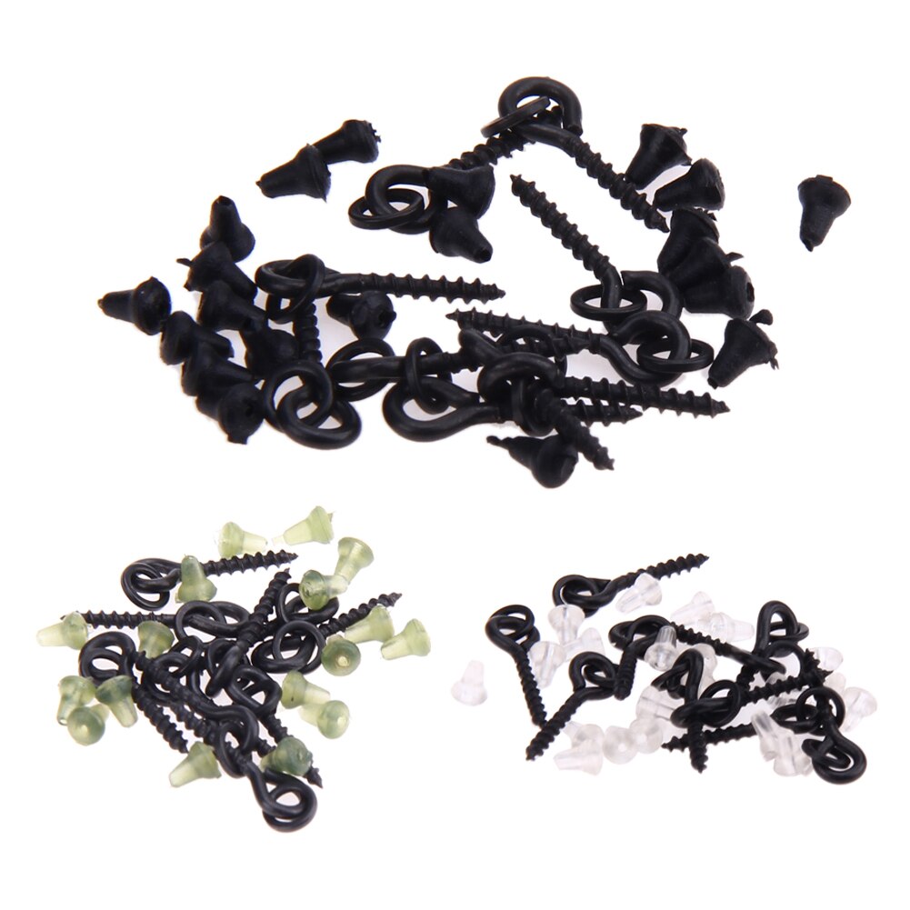 10 x Bait Screws With Oval Rings + 20 x Hook holder Stops Carp Fishing Tackle Chod for rigs terminal tackle of carp-ebowsos