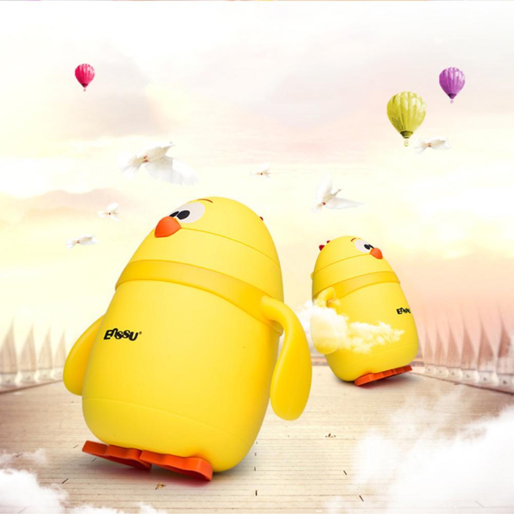 100% Genuine Small Yellow Chicken Baby Cup Stainless Steel Safety Material With A Handle bounce switch For Kids New Arriva-ebowsos