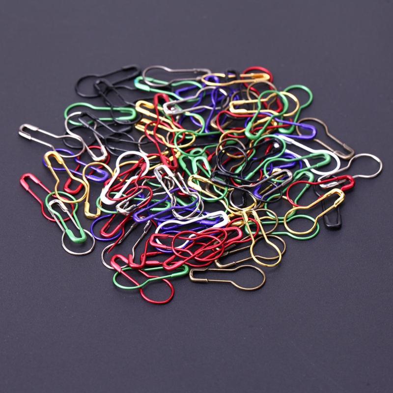 100 PCS Pins Gourd Shape Metal Clips Pincushions Stitch Marker Tag Pins Safety Metal Clips Knitting Stitch Marker Tag Hangtag - ebowsos
