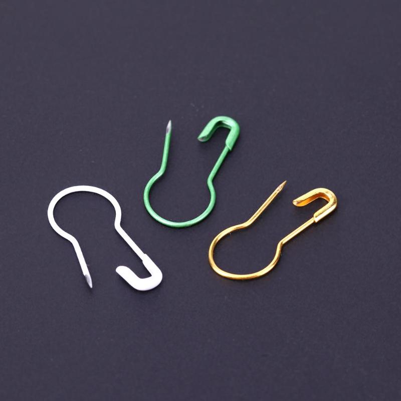 100 PCS Pins Gourd Shape Metal Clips Pincushions Stitch Marker Tag Pins Safety Metal Clips Knitting Stitch Marker Tag Hangtag - ebowsos