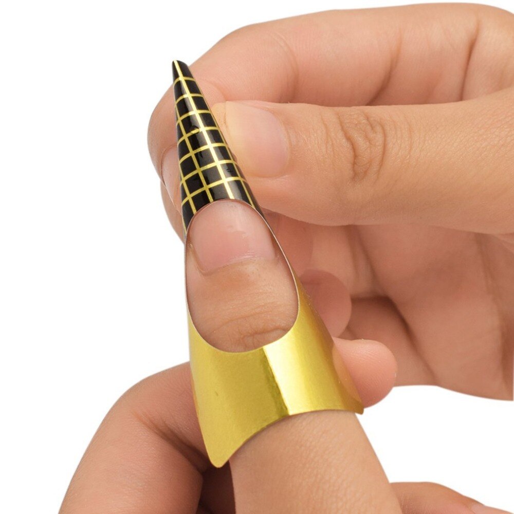 100 Pcs Nail Form Tips Nail Art Guide Form for Acrylic UV Gel Tip Nail Extension Sticker DIY Design Tools - ebowsos