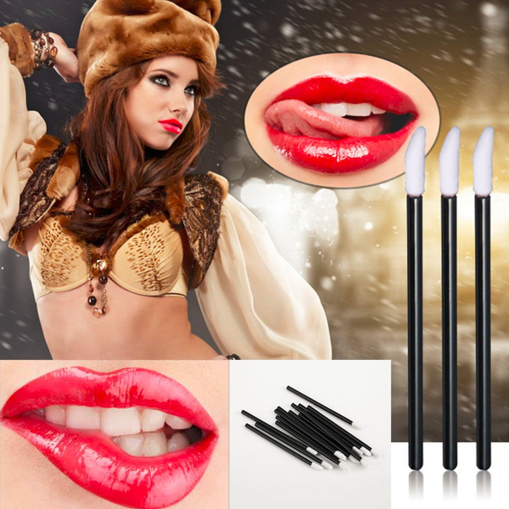 100 Pcs/lot Disposable Lipstick Lip Brush Lip Gloss Wands Applicator Cosmetics Makeup Brushes Make up Tool Beauty - ebowsos