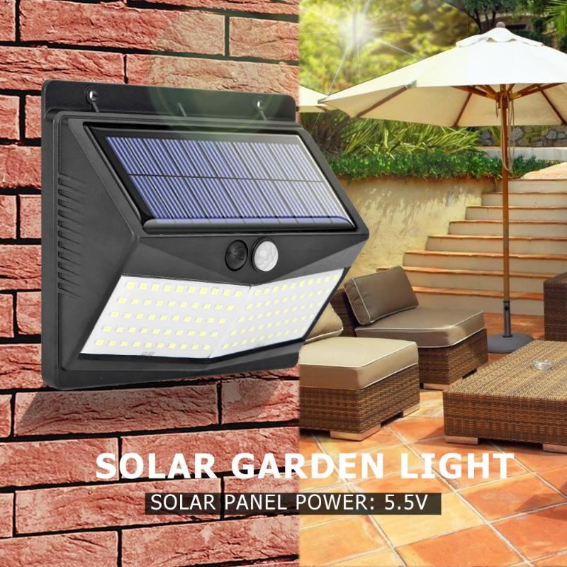 100LED Solar PIR Motion Sensor Wall Light Outdoor Waterproof Garden Lamp Sun Powered Solar Outdoor Lights Dropshipping - ebowsos