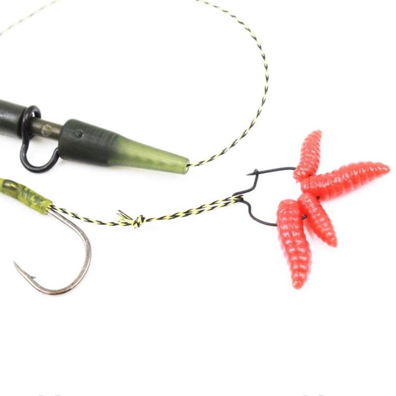 100PCS Carp Fishing Hook Maggots Clip Earthworm Clip Hair Rig Worm Holder Hook Carp Angling Accessory for Hair Rig Carp Rig-ebowsos